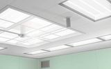 installation of ceiling panels and integrated laminar field and illumination